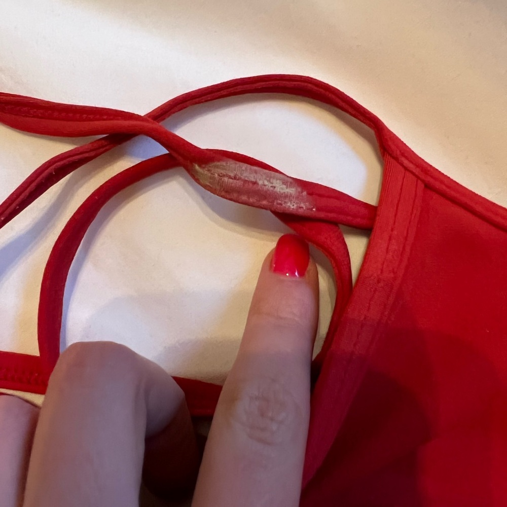 Jolyn red vent top